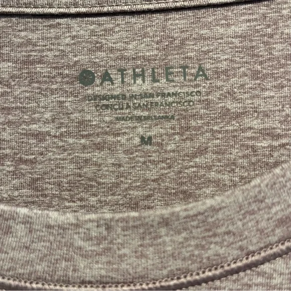 Athleta Uptempo Elevate Top Heathered Mauve Long Sleeve Performance Tee - Picture 7 of 10